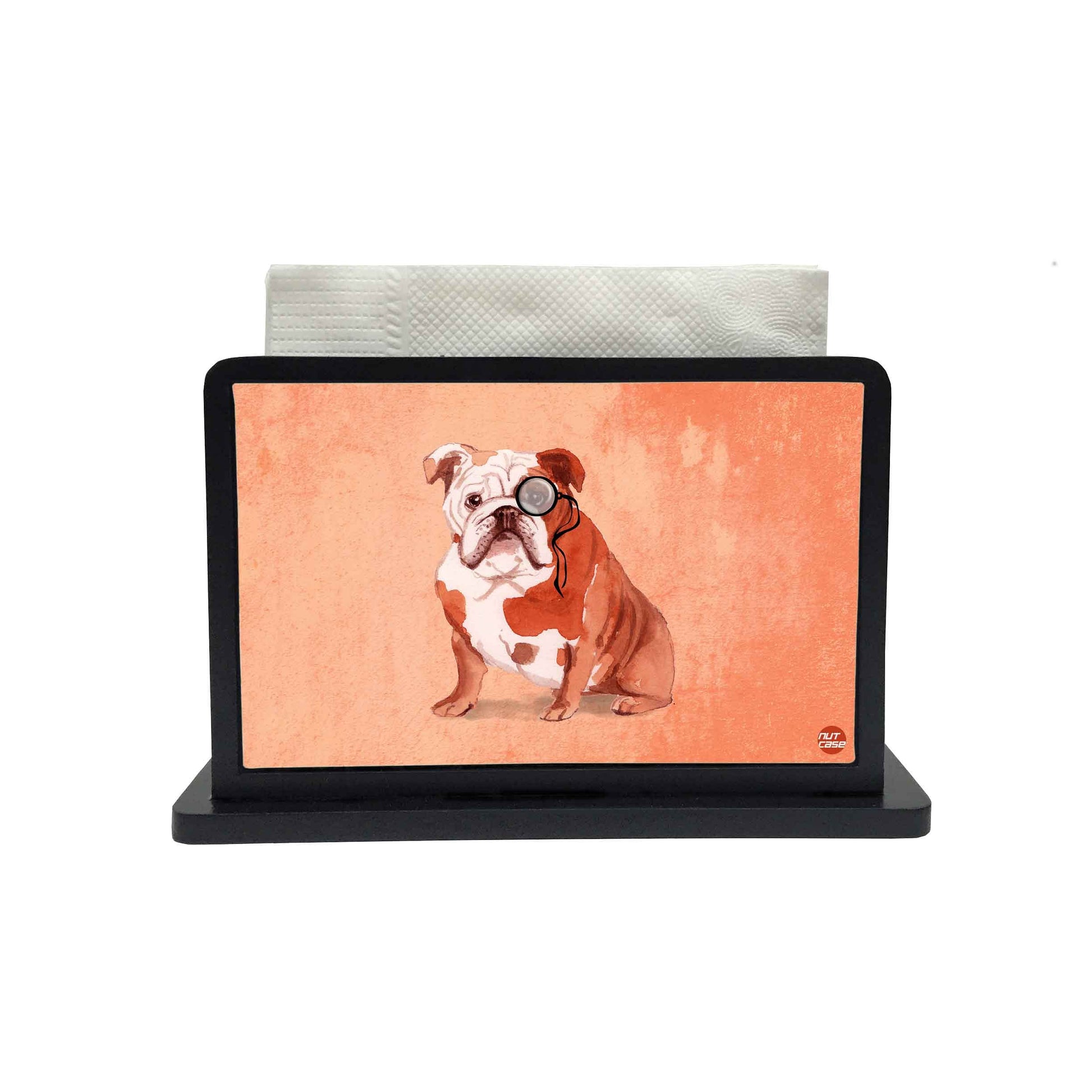 Tissue Holder Paper Napkin Stand - Hipster Pug Nutcase