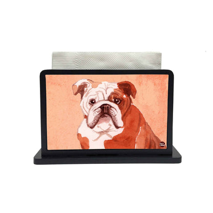 Tissue Holder Paper Napkin Stand - Pug Dog Nutcase