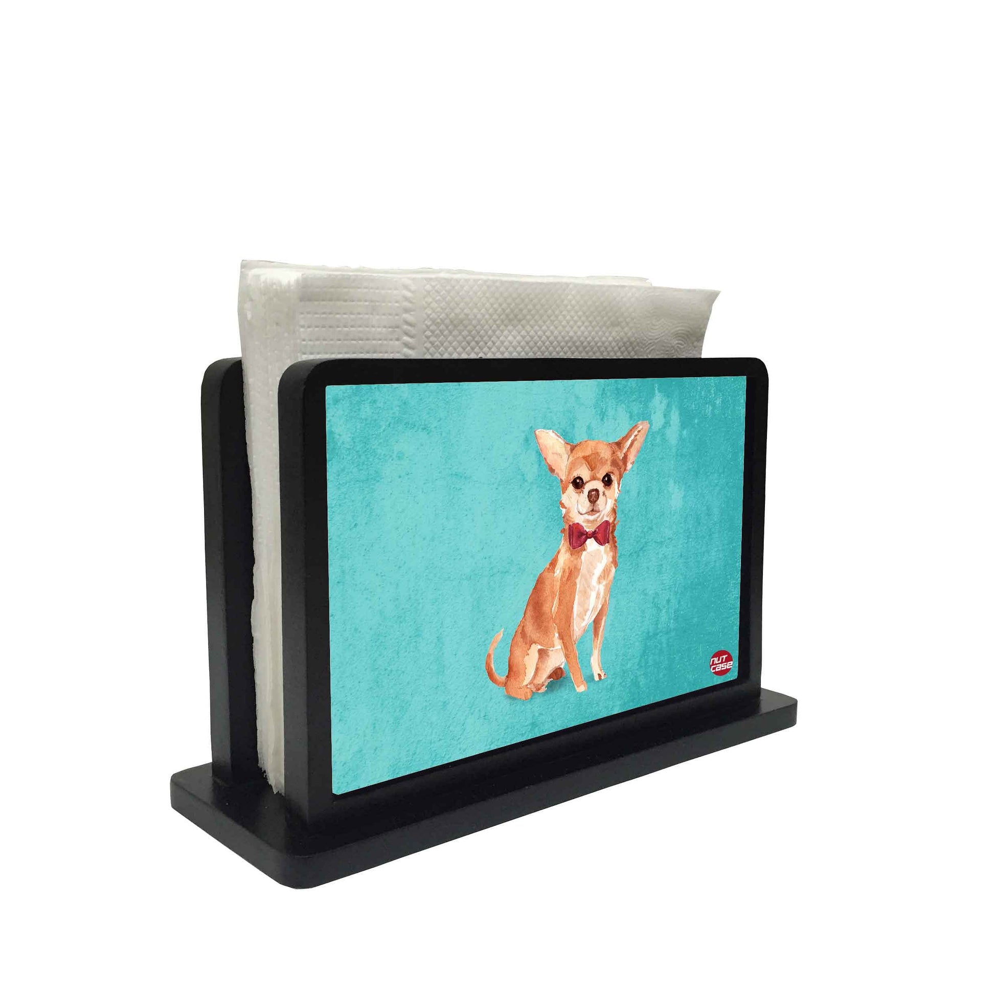 Tissue Holder Paper Napkin Stand - Cute Chihuahua Nutcase