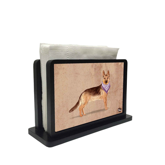 Tissue Holder Paper Napkin Stand - Hip Dog With Scarf Nutcase
