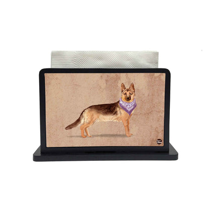 Tissue Holder Paper Napkin Stand - Hip Dog With Scarf Nutcase