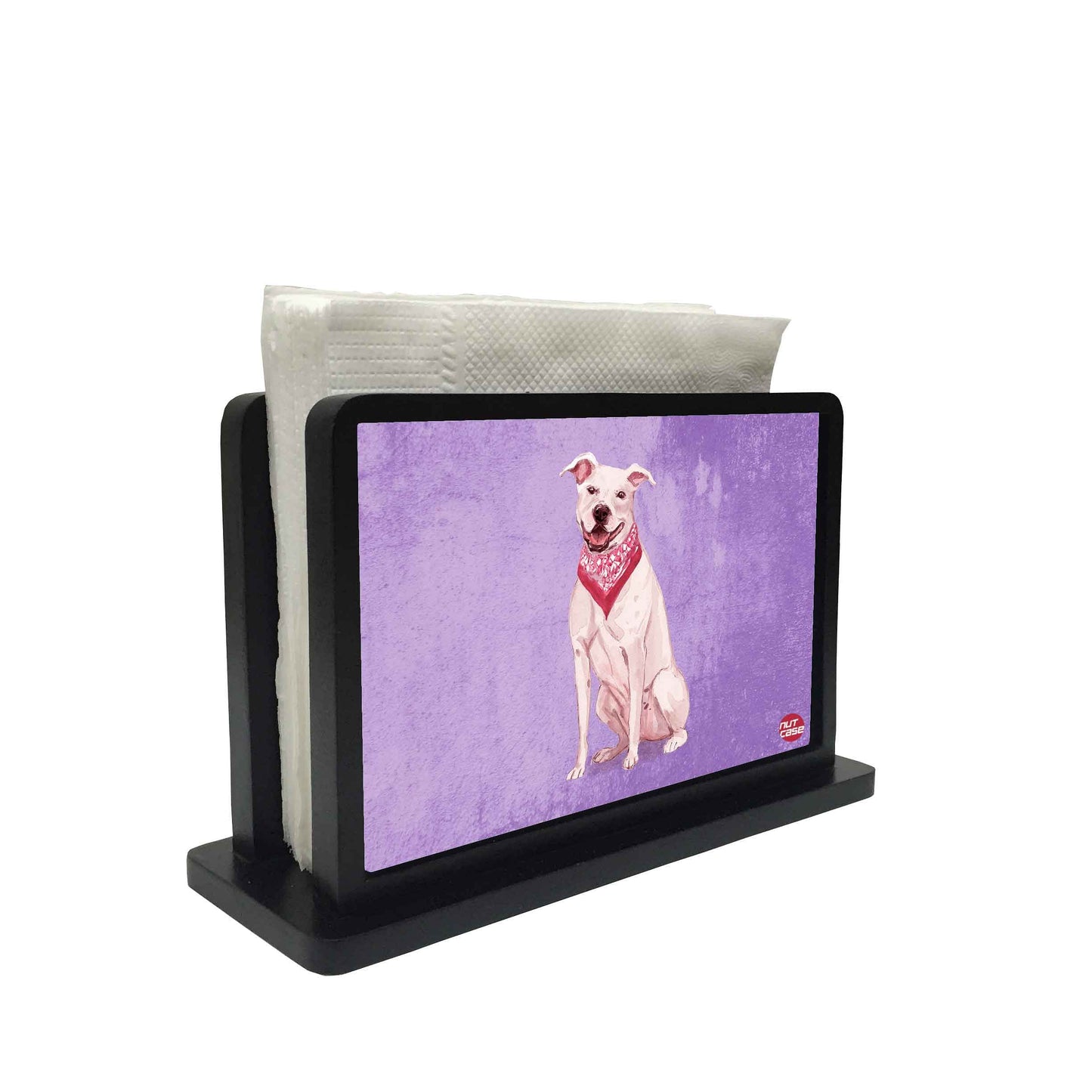 Tissue Holder Paper Napkin Stand - Dashing Pitbull Nutcase