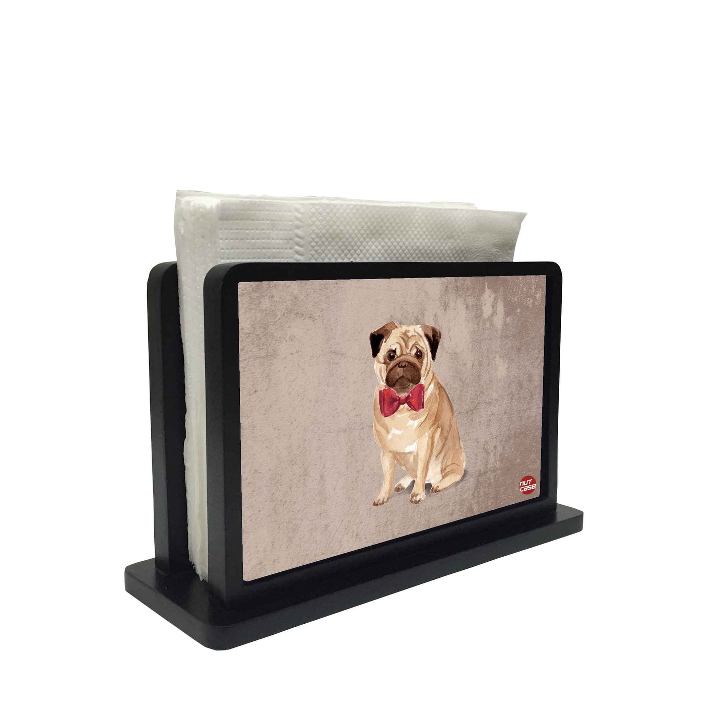 Tissue Holder Paper Napkin Stand - Cute Puggy Nutcase