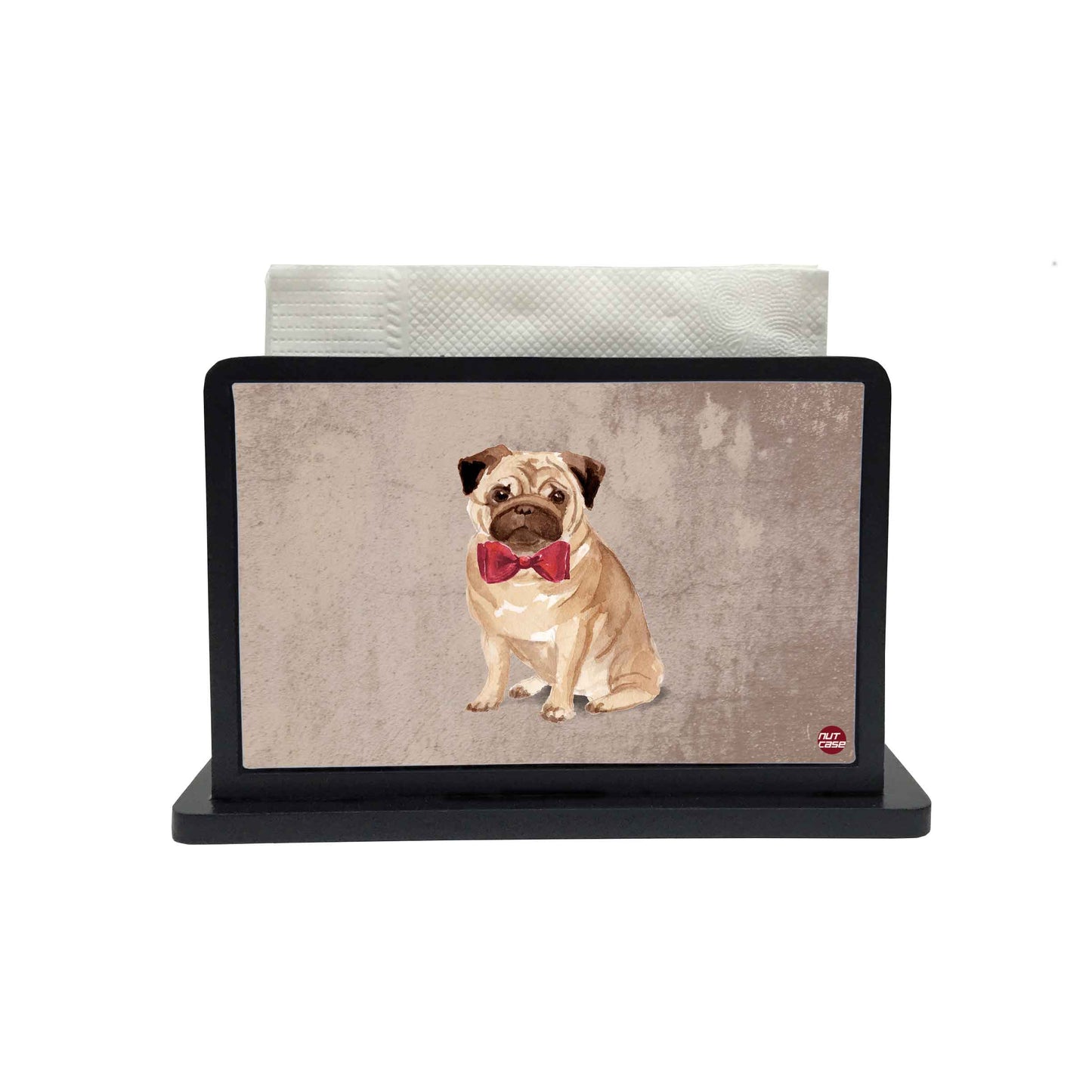 Tissue Holder Paper Napkin Stand - Cute Puggy Nutcase