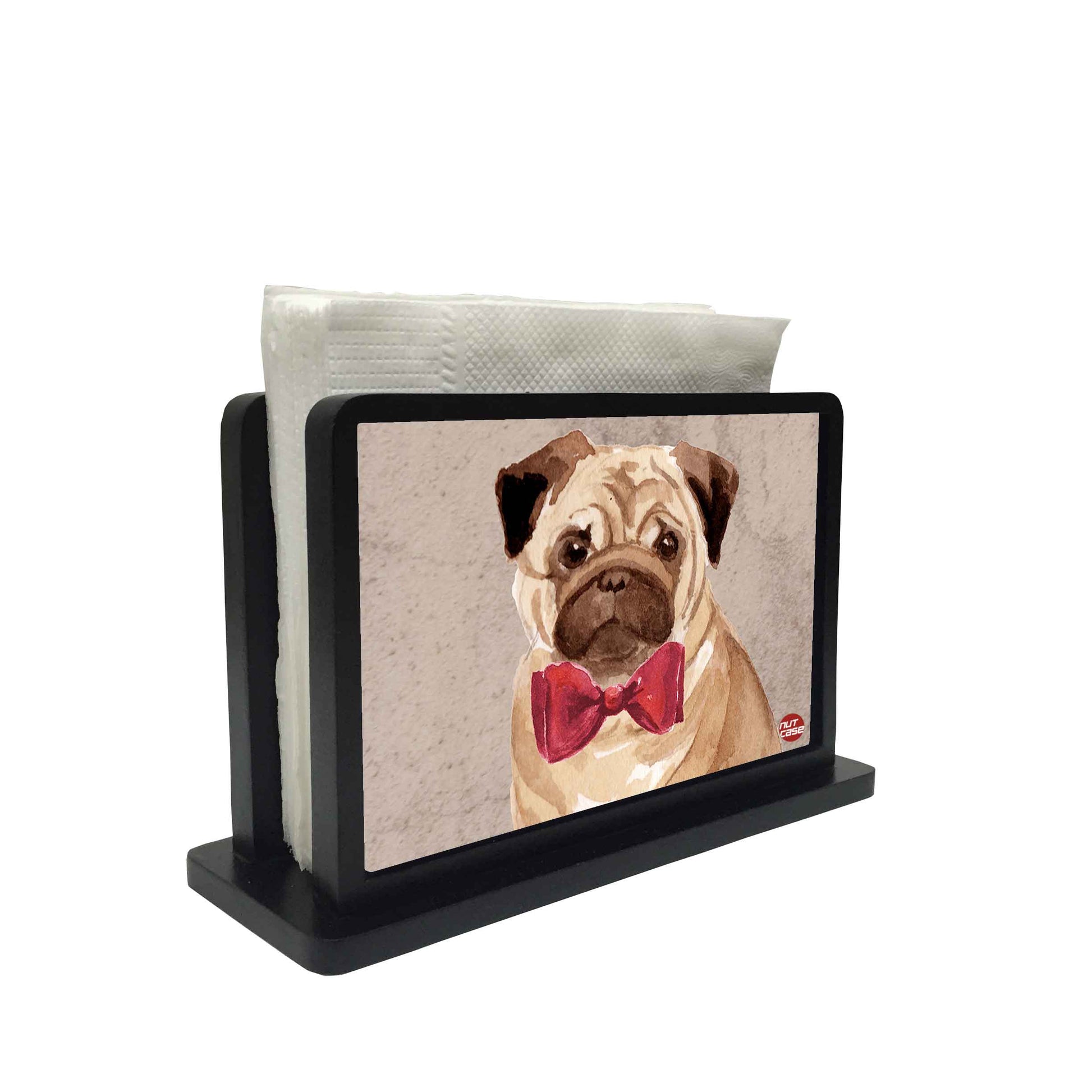 Tissue Holder Paper Napkin Stand - Cute Puggy face Nutcase