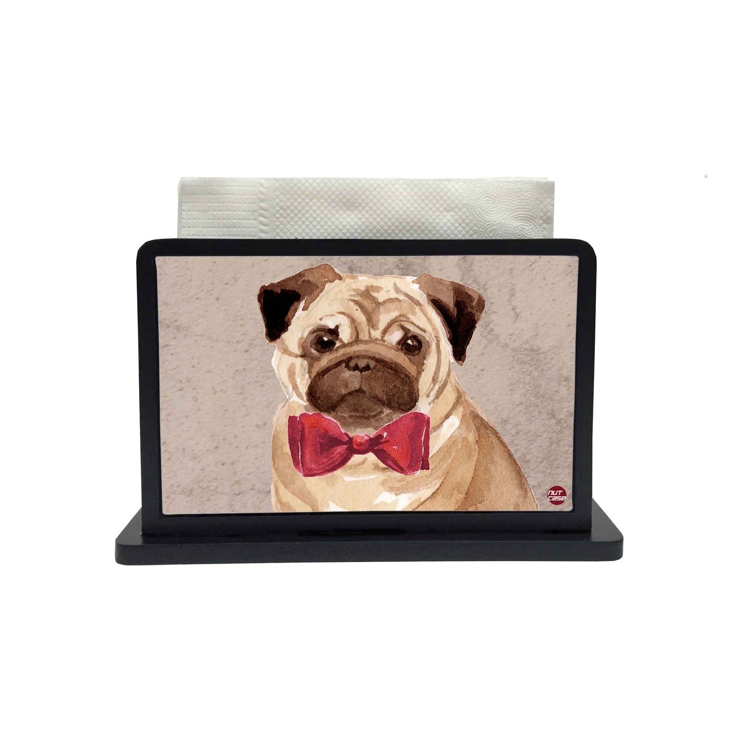 Tissue Holder Paper Napkin Stand - Cute Puggy face Nutcase