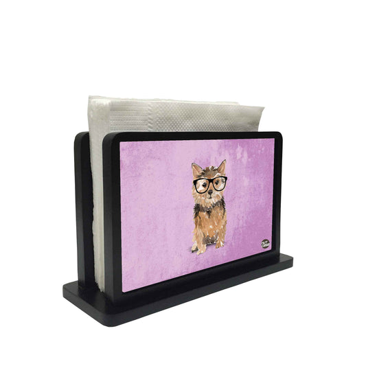 Tissue Holder Paper Napkin Stand - Smart Dog Purple Nutcase