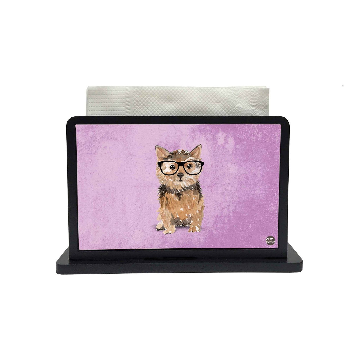 Tissue Holder Paper Napkin Stand - Smart Dog Purple Nutcase