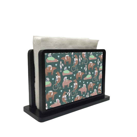 Tissue Holder Paper Napkin Stand -  BEARS AND WOODS Nutcase