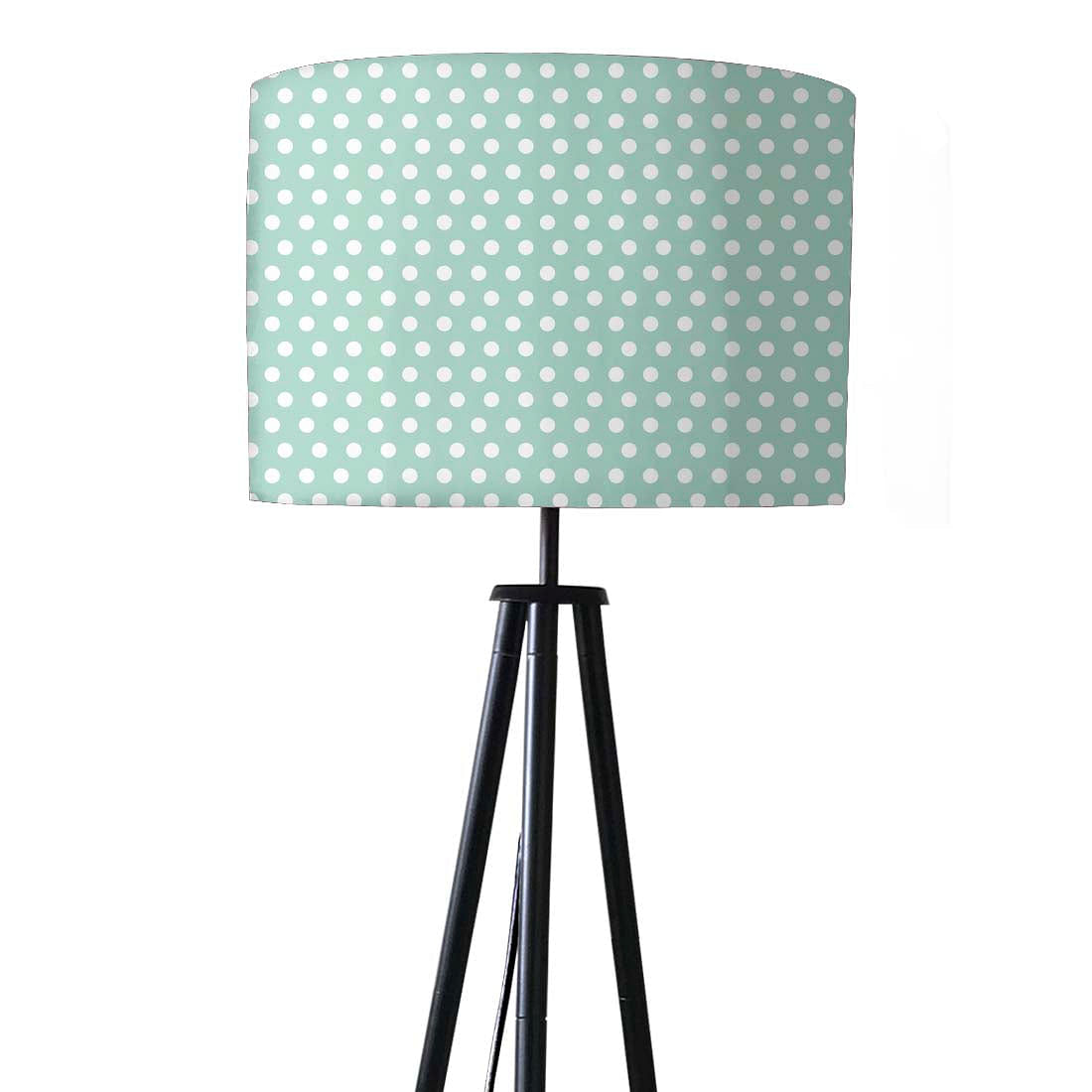 Tripod Floor Lamp Standing Light for Living Rooms -Mint Blue Polka Nutcase