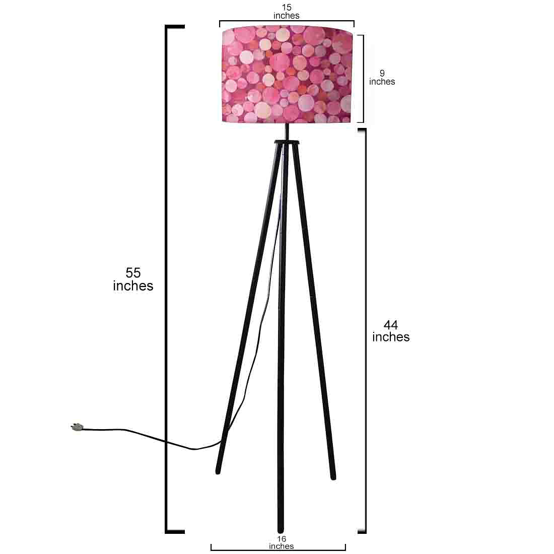 Tripod Floor Lamp Standing Light for Living Rooms -Pink Confetti Nutcase