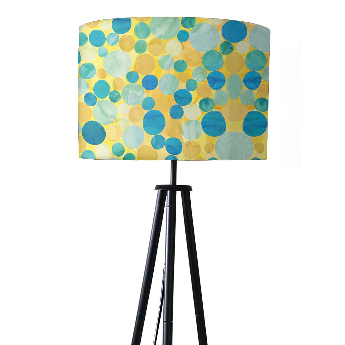 Tripod Floor Lamp Standing Light for Living Rooms -Yellow Blue Confetti Nutcase