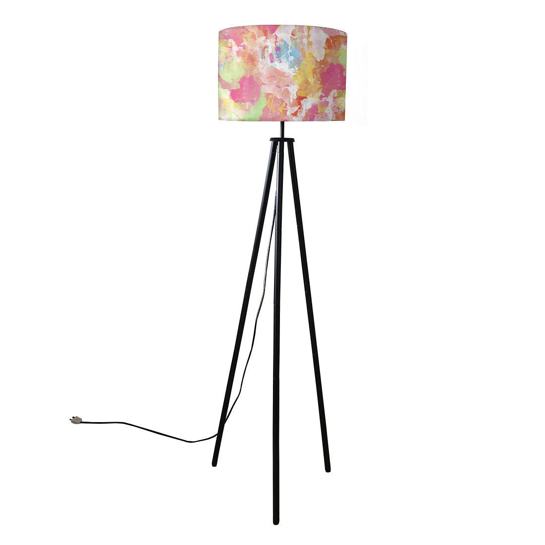 Tripod Floor Lamp Standing Light for Living Rooms -Orange Paint Splash Nutcase