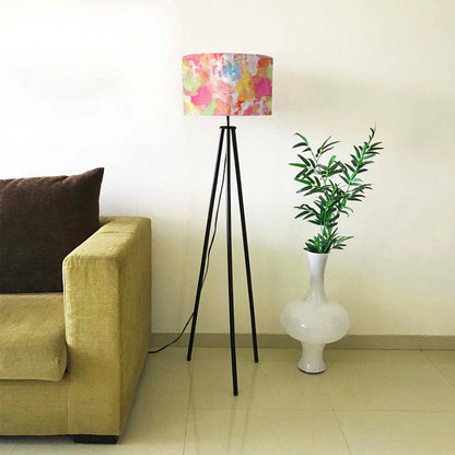 Tripod Floor Lamp Standing Light for Living Rooms -Orange Paint Splash Nutcase