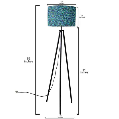 Tripod Standing Floor Lamp -Dark Blue Confetti Nutcase