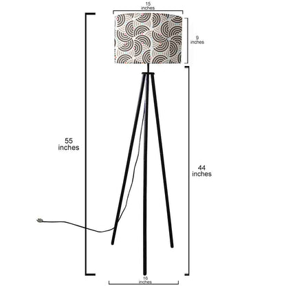 Tripod Floor Lamp Standing Light for Living Rooms -Semi Circles Nutcase