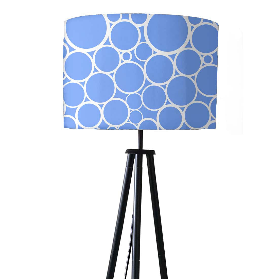 Tripod Standing Floor Lamp -Blue Circles Nutcase