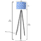 Circle Tripod Blue Floor Lamp Light for Bedroom Nutcase