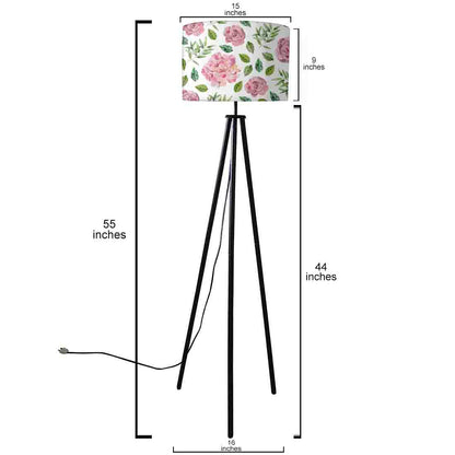 Tripod Floor Lamp Standing Light for Living Room - Sweet Floral Nutcase