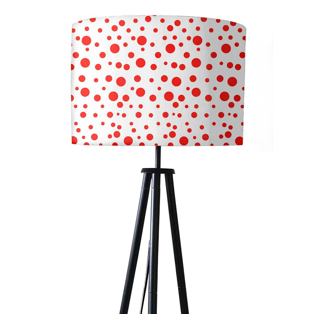 Tripod Floor Lamp Standing Light for Living Rooms -Red Polka Dots Nutcase
