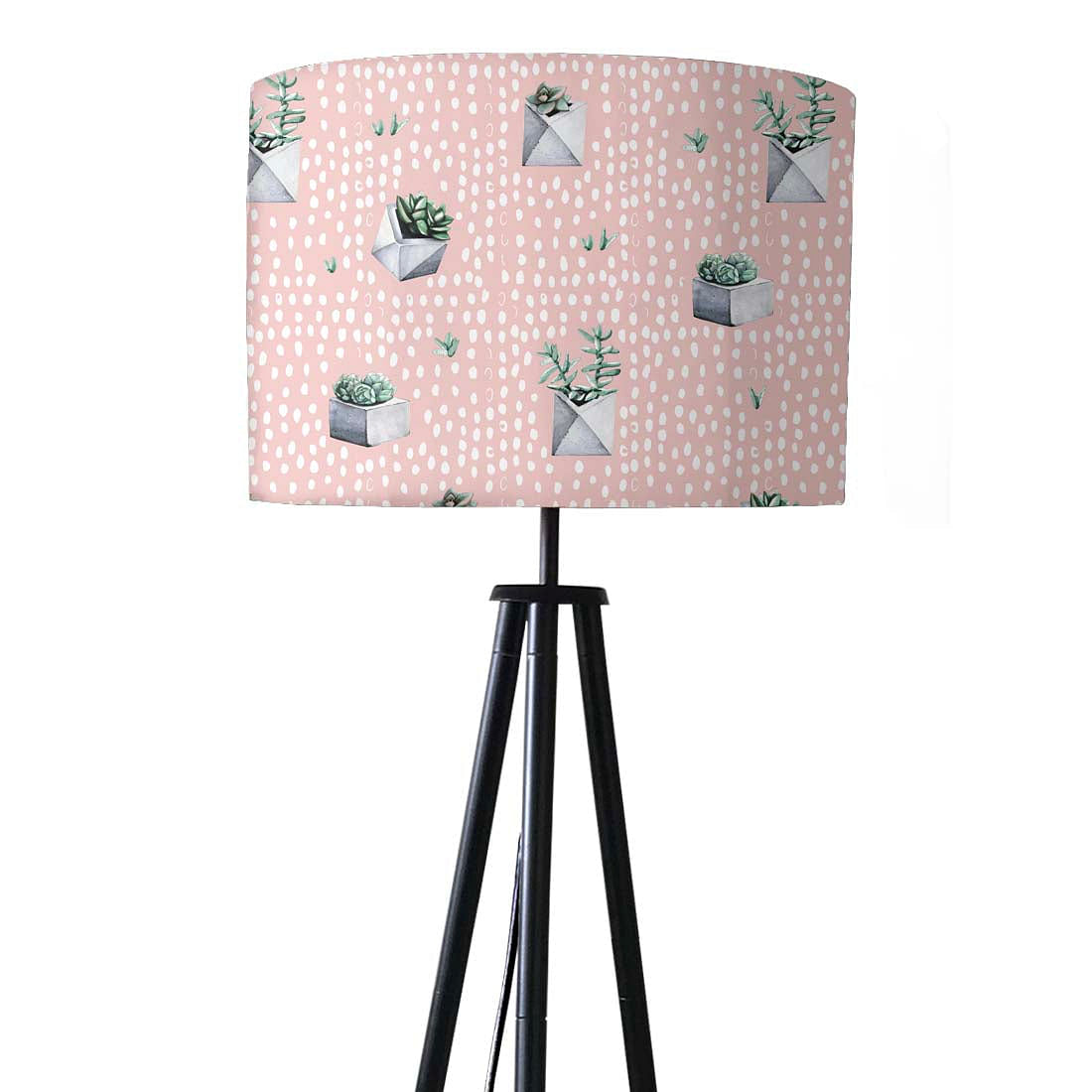 Tripod Floor Lamp Standing Light for Living Rooms -Pink Cactus Nutcase