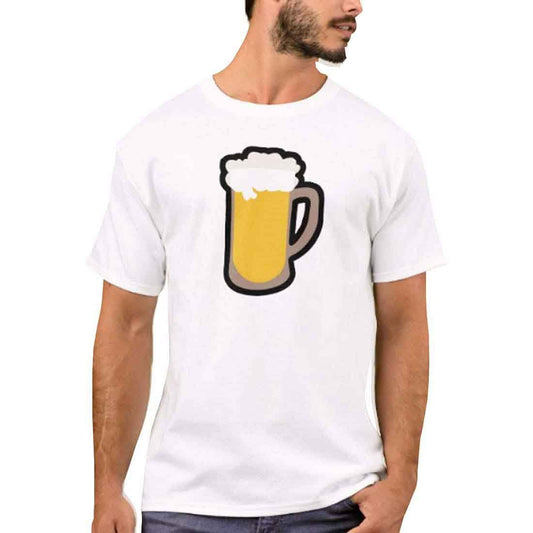 Nutcase Designer Round Neck Men's T-Shirt Wrinkle-Free Poly Cotton Tees - Beer Glass Nutcase