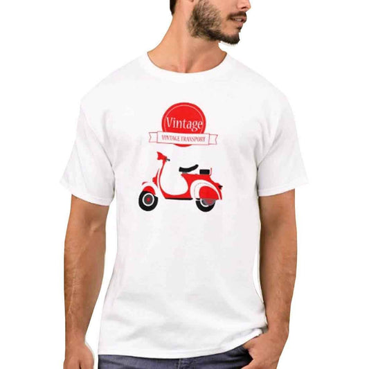 Nutcase Designer Round Neck Men's T-Shirt Wrinkle-Free Poly Cotton Tees - Vintage Transport Nutcase