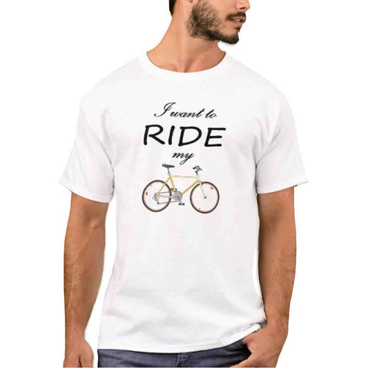 Nutcase Designer Round Neck Men's T-Shirt Wrinkle-Free Poly Cotton Tees - I Want to Ride Nutcase