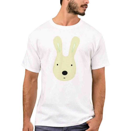 Nutcase Designer Round Neck Men's T-Shirt Wrinkle-Free Poly Cotton Tees - RABIT Face Nutcase