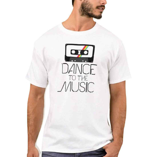 Nutcase Designer Round Neck Men's T-Shirt Wrinkle-Free Poly Cotton Tees - Dance to The Music Nutcase