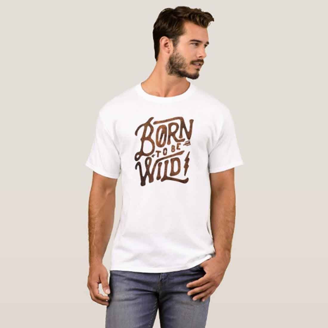 Nutcase Designer Round Neck Men's T-Shirt Wrinkle-Free Poly Cotton Tees - Born to Be Wild Nutcase