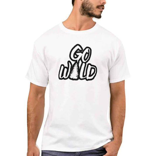 Nutcase Designer Round Neck Men's T-Shirt Wrinkle-Free Poly Cotton Tees - Go Wild Nutcase