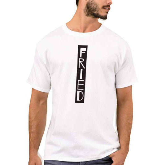 Nutcase Designer Round Neck Men's T-Shirt Wrinkle-Free Poly Cotton Tees - Fried Black Nutcase