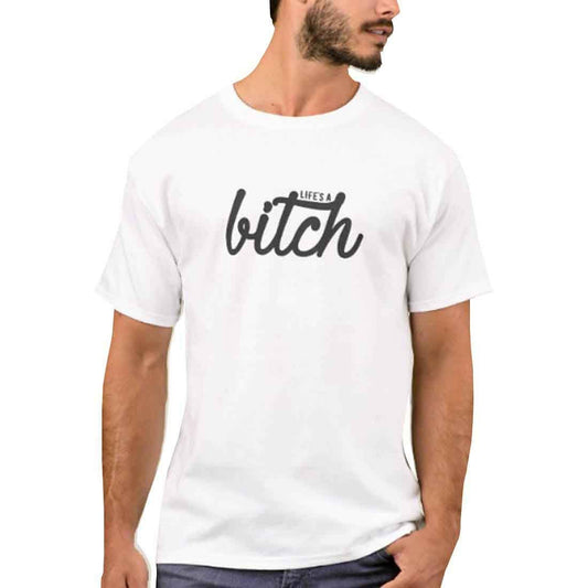 Nutcase Designer Round Neck Men's T-Shirt Wrinkle-Free Poly Cotton Tees - Bitch Nutcase