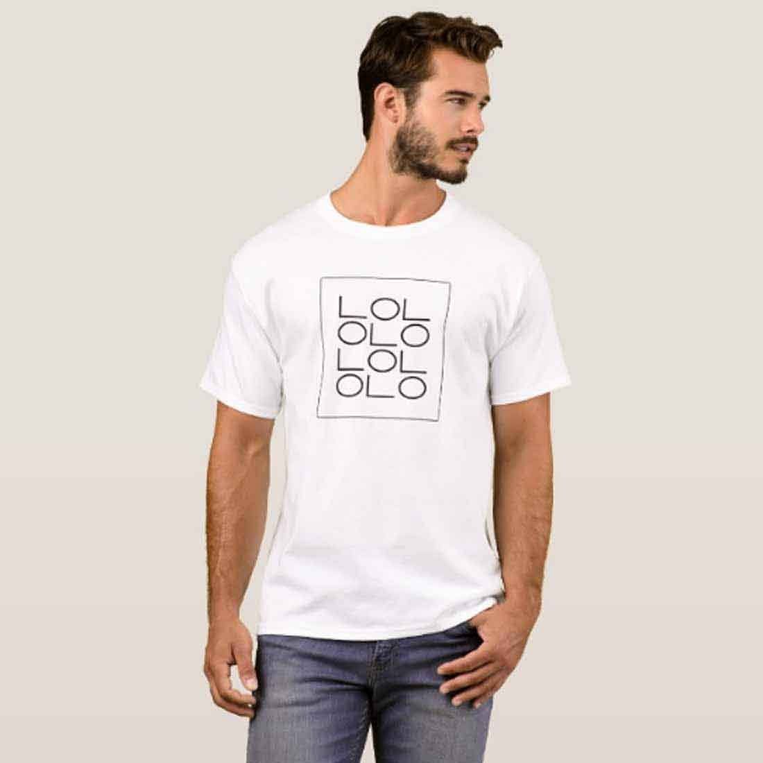 Nutcase Designer Round Neck Men's T-Shirt Wrinkle-Free Poly Cotton Tees - LOL Pattern Nutcase