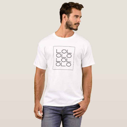Nutcase Designer Round Neck Men's T-Shirt Wrinkle-Free Poly Cotton Tees - LOL Pattern Nutcase