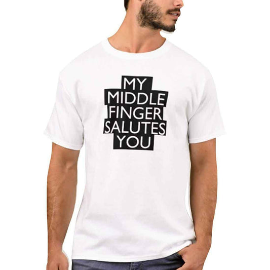 Nutcase Designer Round Neck Men's T-Shirt Wrinkle-Free Poly Cotton Tees - My Middle Finger Nutcase