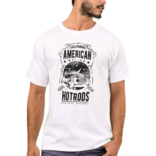 Nutcase Designer Round Neck Men's T-Shirt Wrinkle-Free Poly Cotton Tees - American Hotrods Nutcase