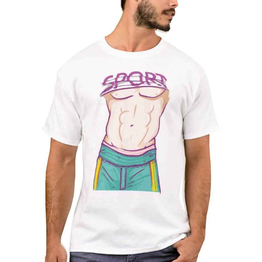 Nutcase Designer Round Neck Men's T-Shirt Wrinkle-Free Poly Cotton Tees - Sport Nutcase