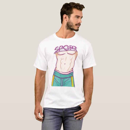 Nutcase Designer Round Neck Men's T-Shirt Wrinkle-Free Poly Cotton Tees - Sport Nutcase