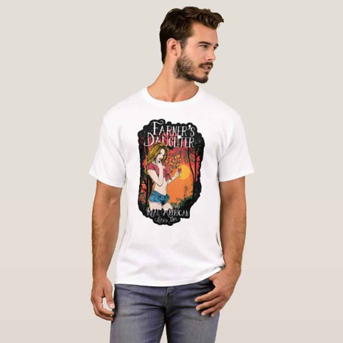 Nutcase Designer Round Neck Men's T-Shirt Wrinkle-Free Poly Cotton Tees - Farmers Daughter Nutcase