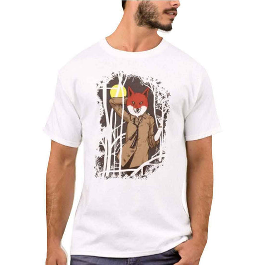 Nutcase Designer Round Neck Men's T-Shirt Wrinkle-Free Poly Cotton Tees - Fox Hip Nutcase