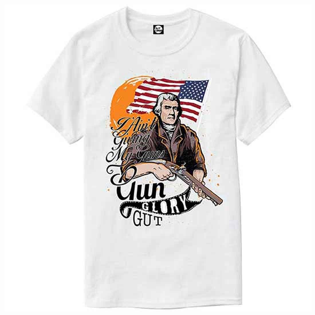 Nutcase Designer Round Neck Men's T-Shirt Wrinkle-Free Poly Cotton Tees - Gun Glory Nutcase