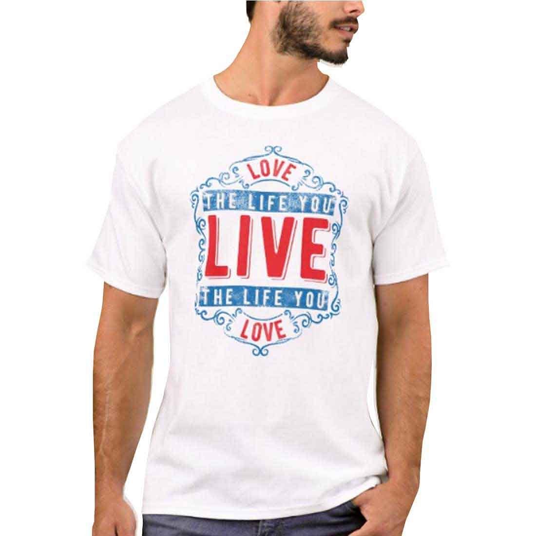 Nutcase Designer Round Neck Men's T-Shirt Wrinkle-Free Poly Cotton Tees - Love is Life Nutcase