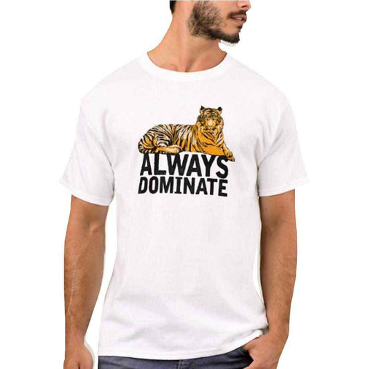 Nutcase Designer Round Neck Men's T-Shirt Wrinkle-Free Poly Cotton Tees - Always Dominate Nutcase