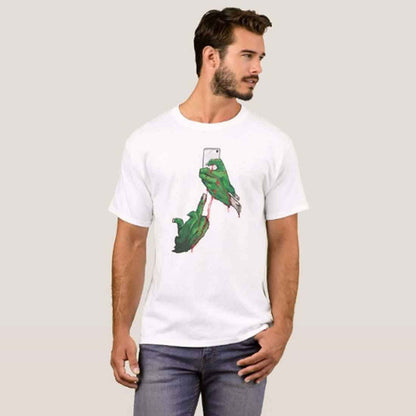 Nutcase Designer Round Neck Men's T-Shirt Wrinkle-Free Poly Cotton Tees - Zombies Phone Nutcase