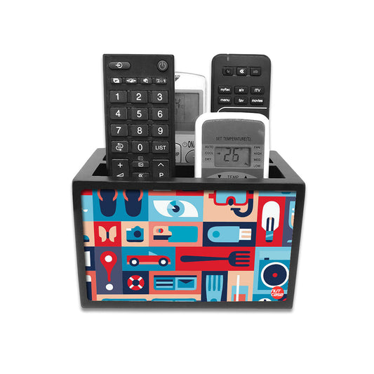 Remote Control Stand Holder Organizer For TV / AC Remotes -  Retro Elements Nutcase