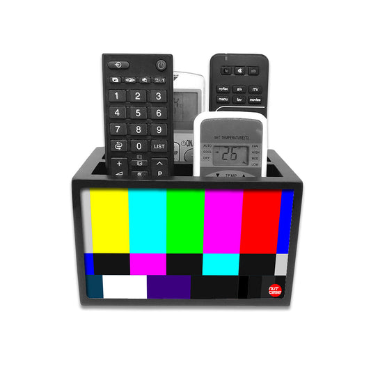 Remote Control Stand Holder Organizer For TV / AC Remotes -  NTSC TV Test Card Nutcase