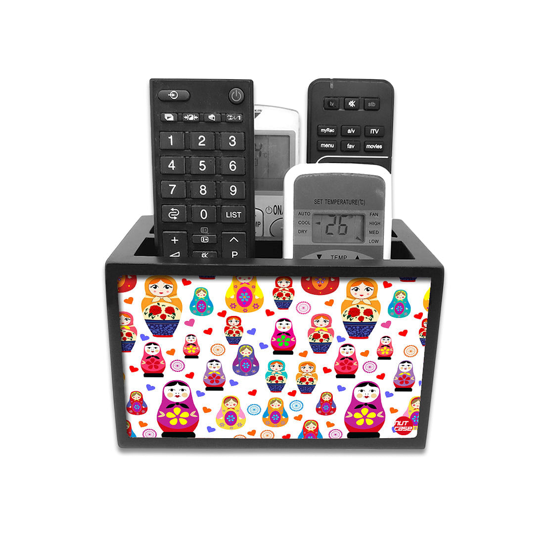 Modern Remote Control Holder For TV / AC Remotes -  Babushaka Dolls Nutcase