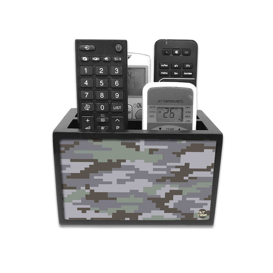 New Remote Control Holder For TV / AC Remotes -  Gray Camo Nutcase